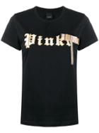 Pinko Embellished Logo Print T-shirt - Black