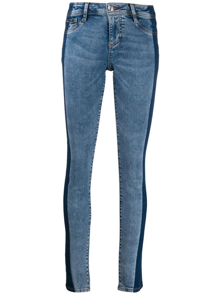 Philipp Plein Side-stripe Skinny Jeans - Blue
