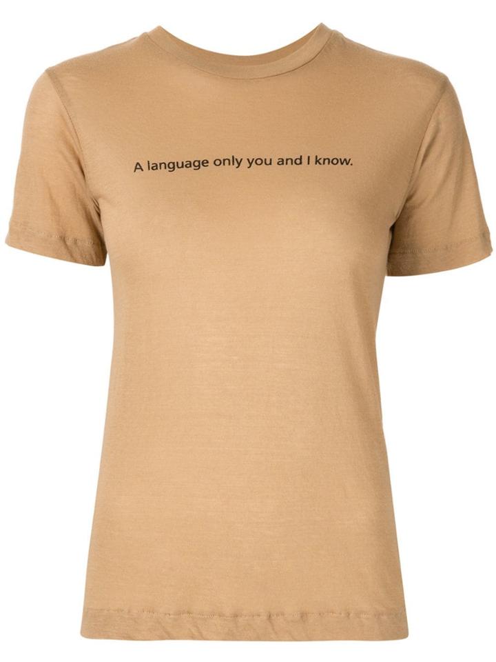 Song For The Mute Slogan Print T-shirt - Brown