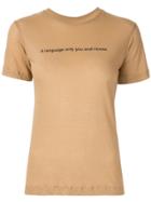 Song For The Mute Slogan Print T-shirt - Brown