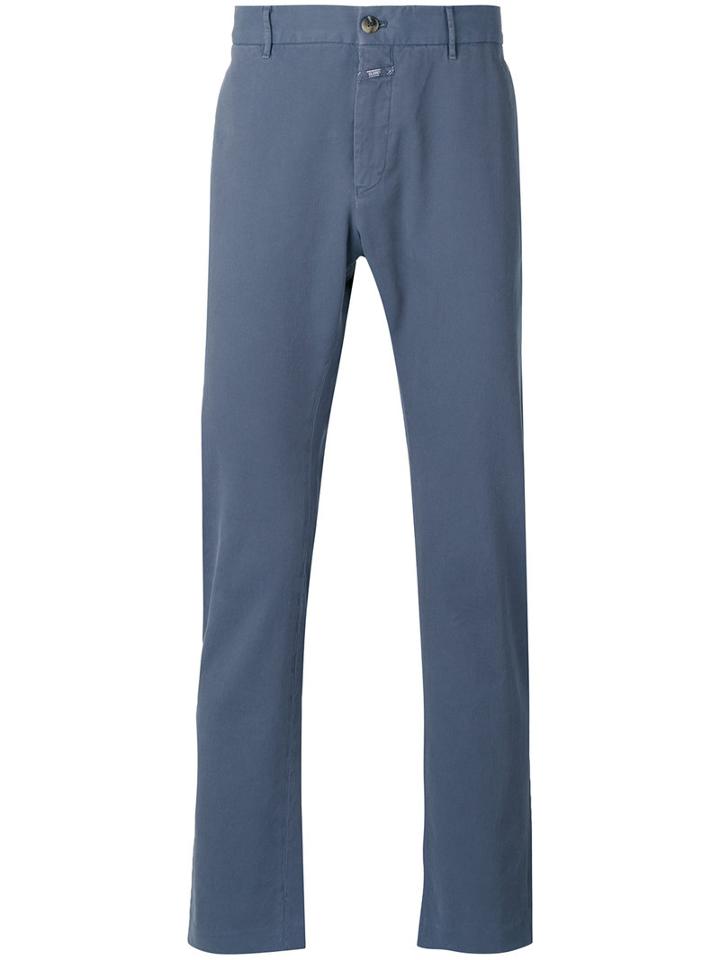 Closed - Straight Leg Chinos - Men - Cotton/spandex/elastane - 36/34, Blue, Cotton/spandex/elastane