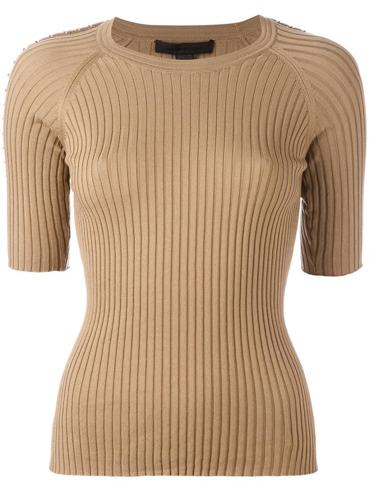 Alexander Wang - Knitted Top - Women - Cotton - M, Nude/neutrals, Cotton