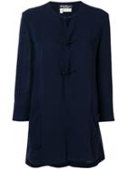 Salvatore Ferragamo Pre-owned 1970's Collarless Flared Coat - Blue