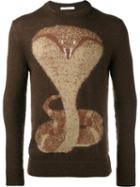 Givenchy Cobra Intarsia Jumper, Men's, Size: Large, Brown,