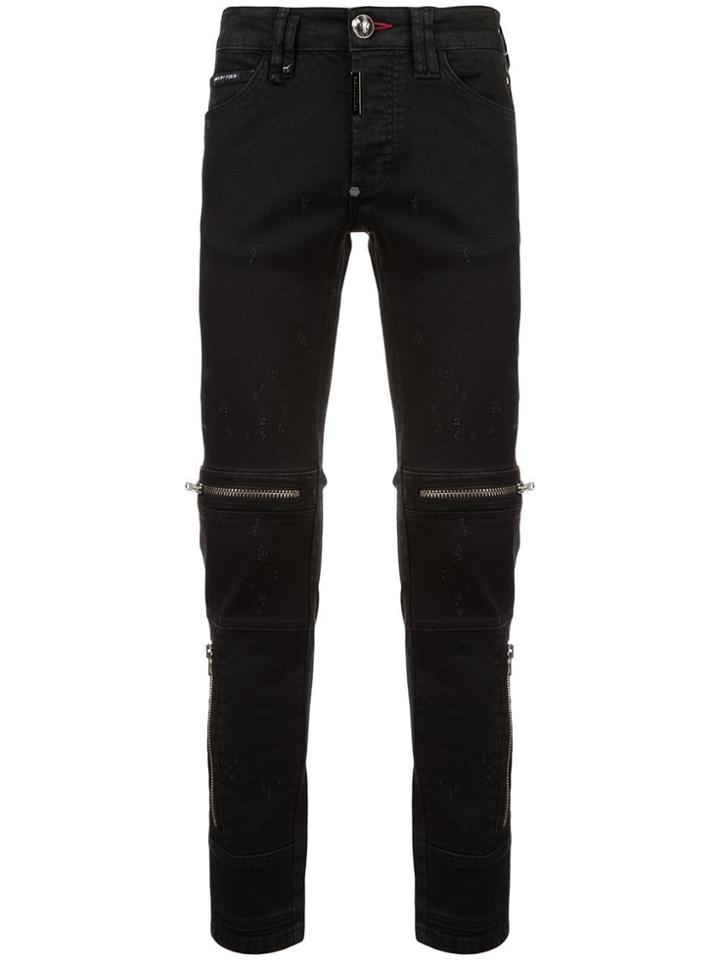 Philipp Plein Zipped Skinny Jeans - Black