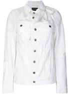 Ann Demeulemeester Distressed Denim Jacket - White