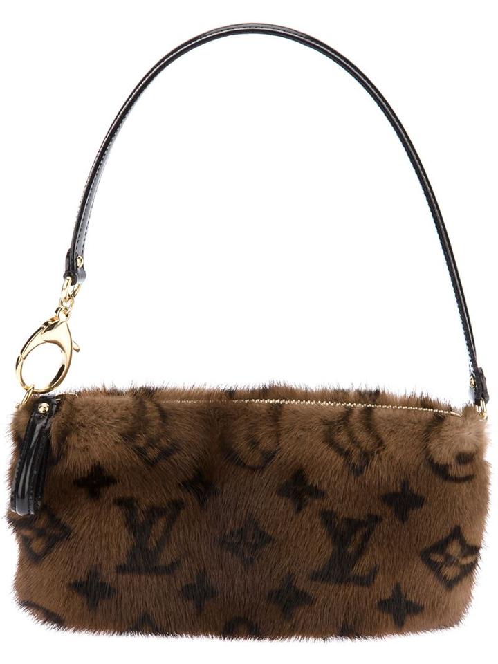 Louis Vuitton Vintage Mink Fur Shoulder Bag, Women's, Brown