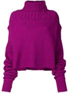 Unravel Project Turtle Neck Jumper - Pink & Purple