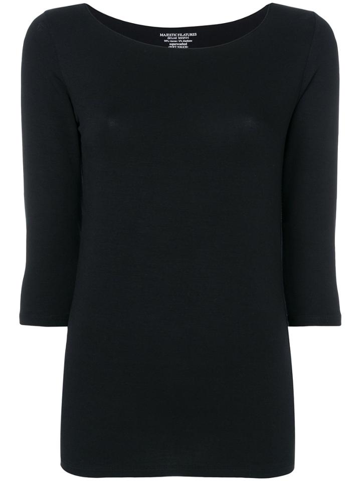 Majestic Filatures Slim Fit Jersey Top - Black
