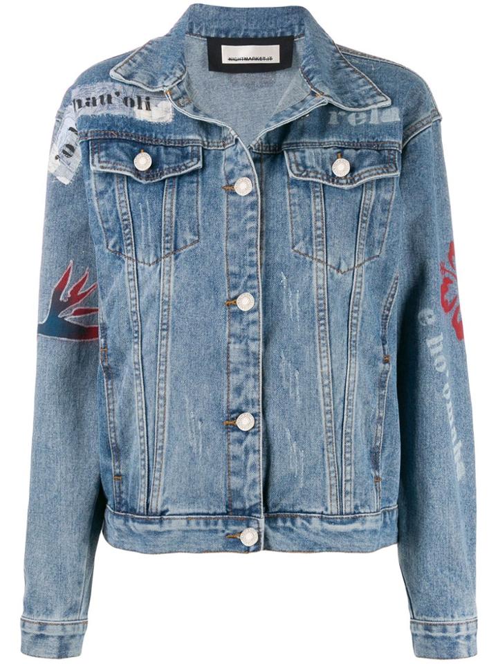 Night Market Aloha Denim Jacket - Blue