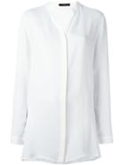 Etro Band Collar Shirt, Women's, Size: 44, White, Silk