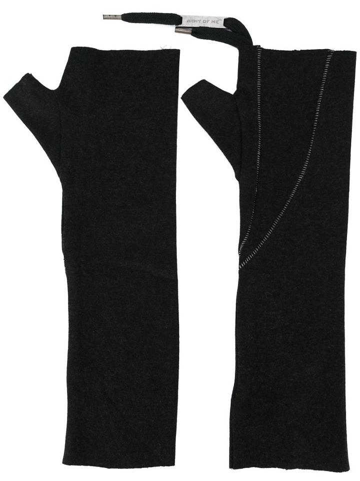 Army Of Me Fingerless Gloves, Men's, Grey, Wool