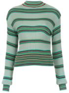 Nk Striped Knit Blouse - Green