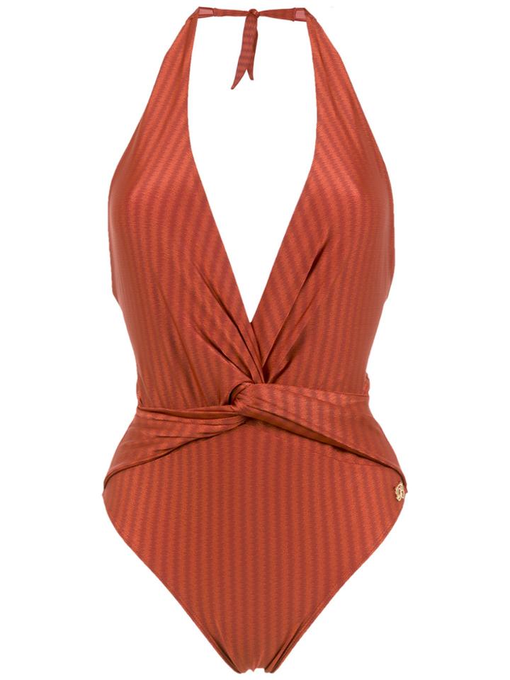 Brigitte Aline Halter Neck Swimsuit - Red