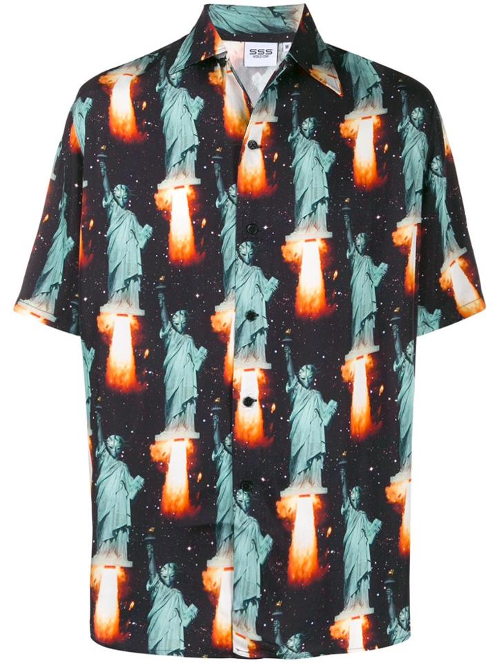Sss World Corp Printed Short-sleeve Shirt - Black