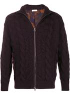Etro Cable Knit Zip Cardigan - Brown