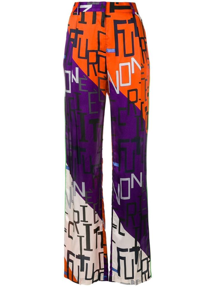 Msgm Printed Palazzo Trousers - Pink & Purple