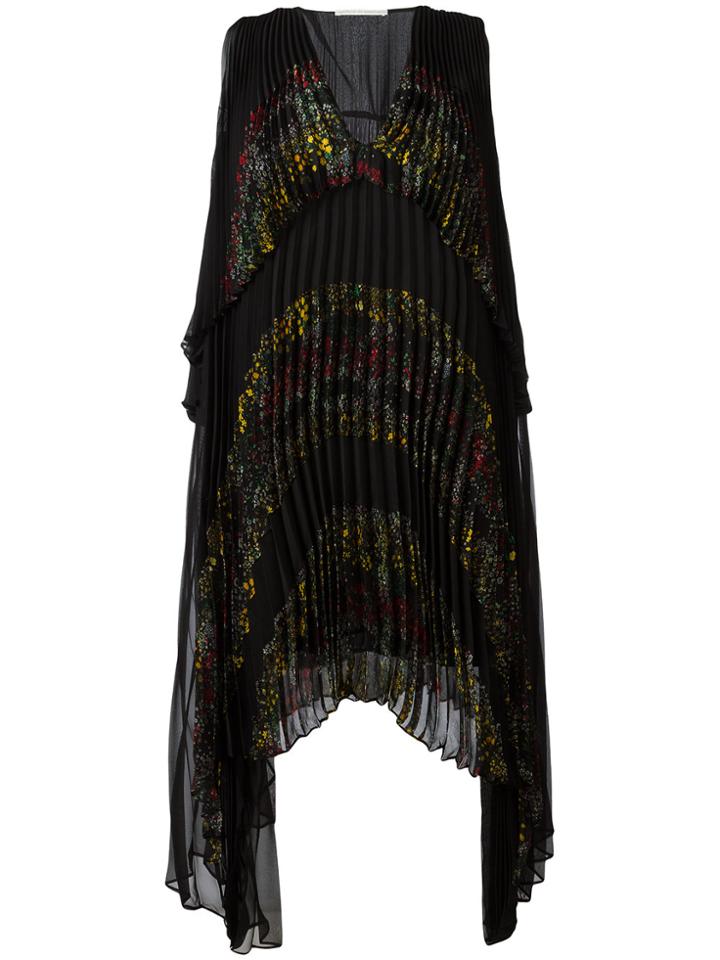 Marco De Vincenzo Floral Print Pleated Dress - Black