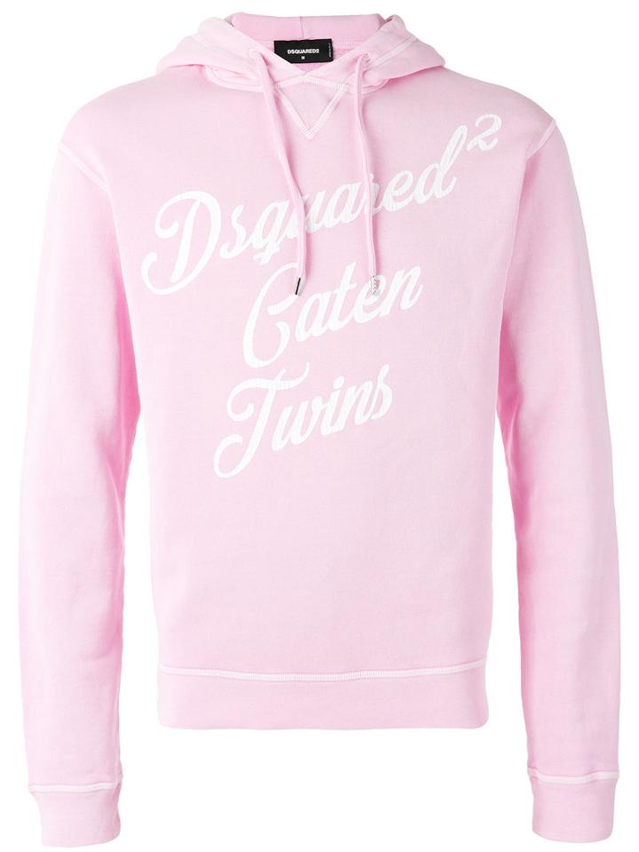 Dsquared2 - Caten Twins Hoodie - Men - Cotton - Xl, Pink/purple, Cotton