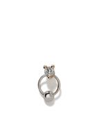 Delfina Delettrez 18kt White And Yellow Gold Two In One Diamond Stud