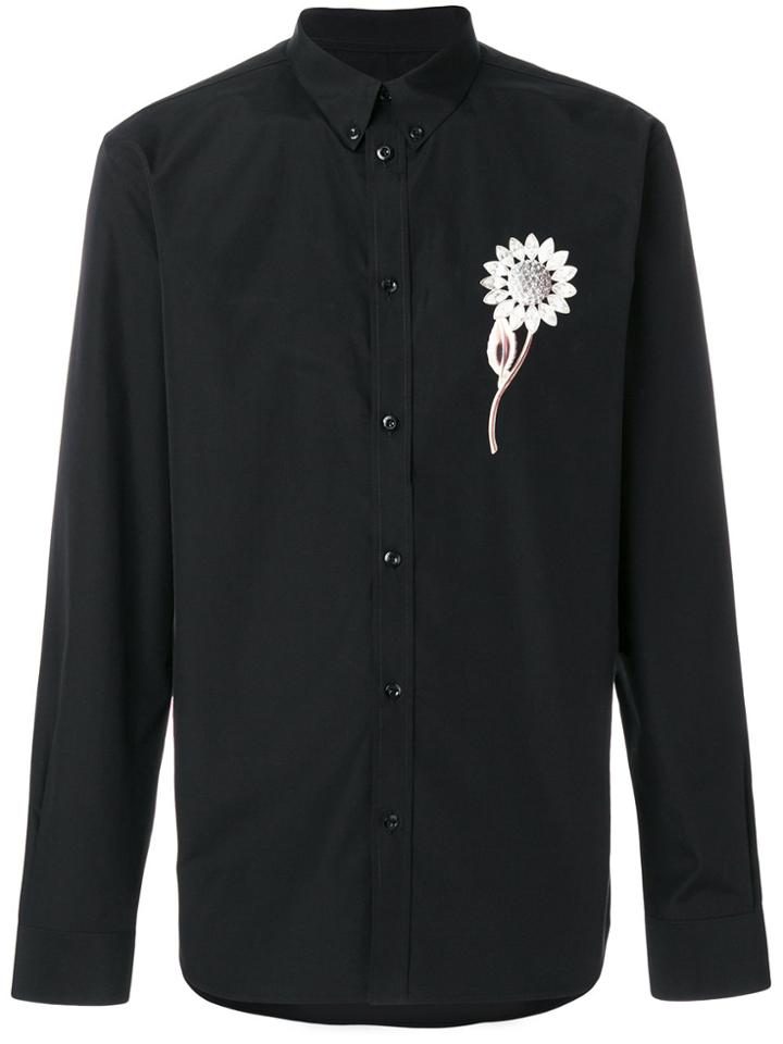 Givenchy Daisy Print Long-sleeved Shirt - Black
