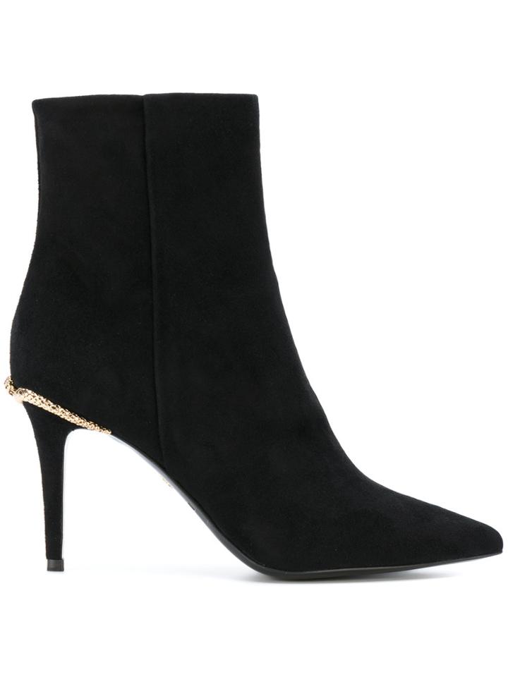 Roberto Cavalli Snake Embellished Boots - Black