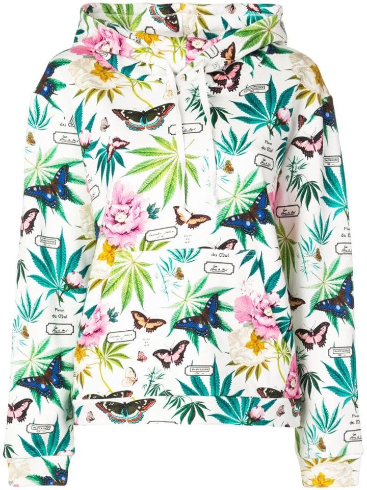Fleur Du Mal Relaxed-fit Printed Hoodie - White