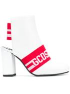 Gcds Backless Logo Ankle Boots - White