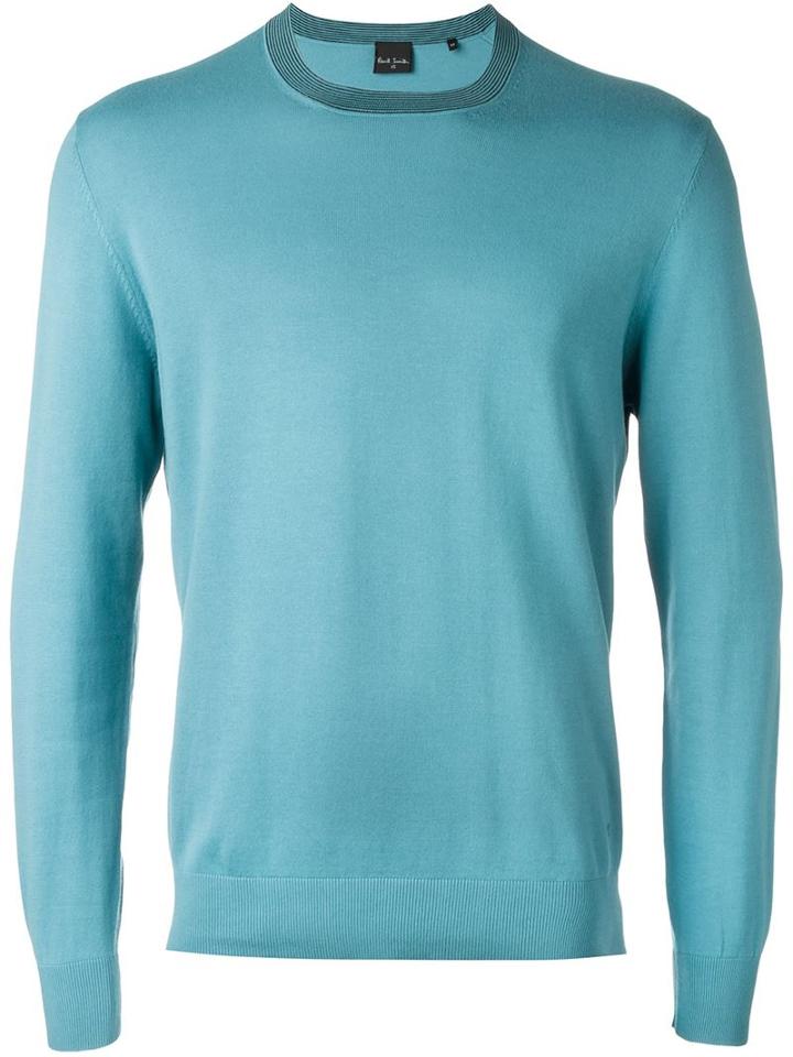 Ps Paul Smith Crew Neck Jumper, Men's, Size: L, Blue, Cotton