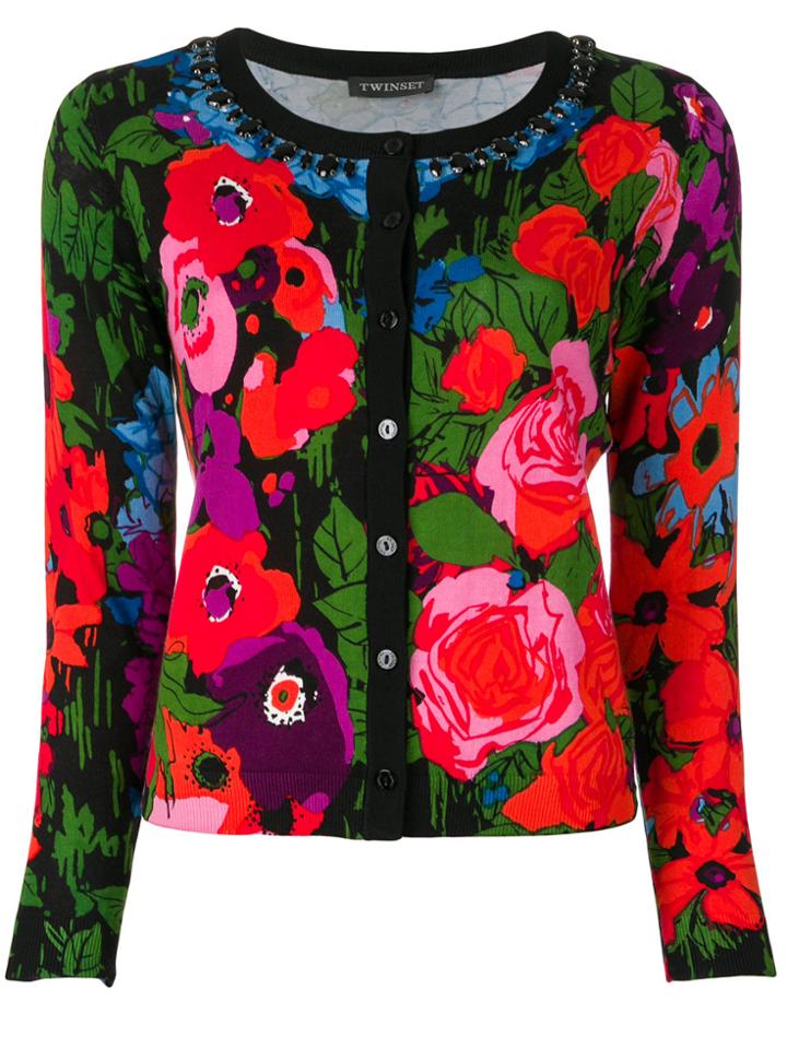 Twin-set Floral Print Cardigan - Multicolour
