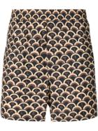 Valentino Logo Printed Swim Shorts - Brown