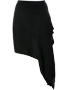 Lost & Found Ria Dunn Buttoned Wrap Skirt, Women's, Size: Medium, Black, Linen/flax/viscose