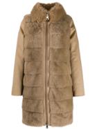 Herno Faux Fur Coat - Brown