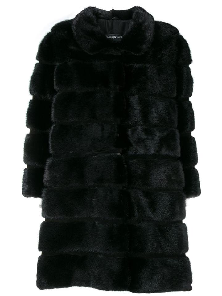 Simonetta Ravizza Midi Fur Coat - Black