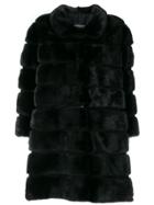 Simonetta Ravizza Midi Fur Coat - Black