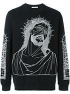 Givenchy Christ Print Sweatshirt, Men's, Size: Small, Black, Cotton