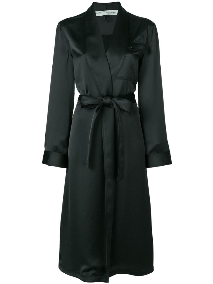 Off-white Belted Coat - Black