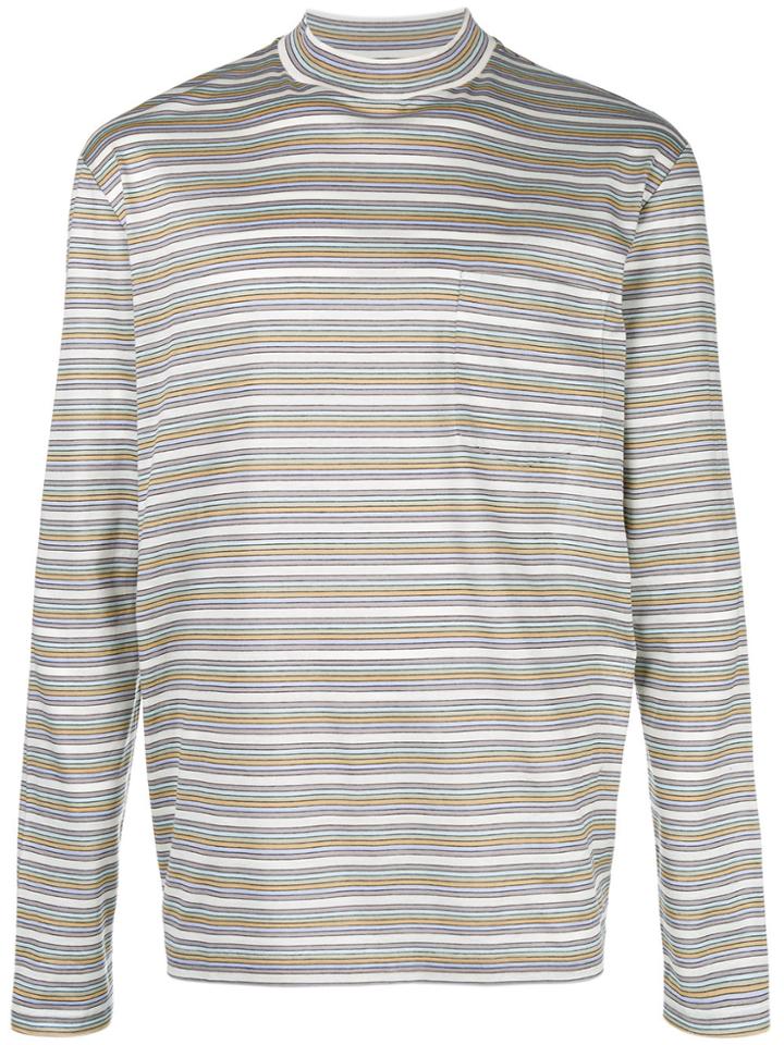 Lanvin Striped Crew Neck Sweatshirt - Nude & Neutrals