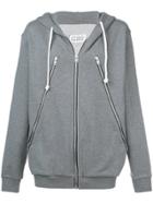 Maison Margiela Zipped Hooded Sweatshirt - Grey