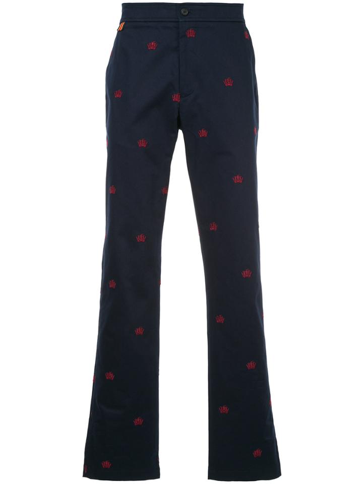 Gieves & Hawkes Embroidered Chinos - Blue