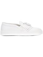 Louis Leeman Frayed Slip-on Sneakers - White