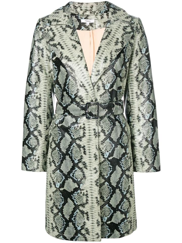 Miaou Faux-python Printed Coat - Green