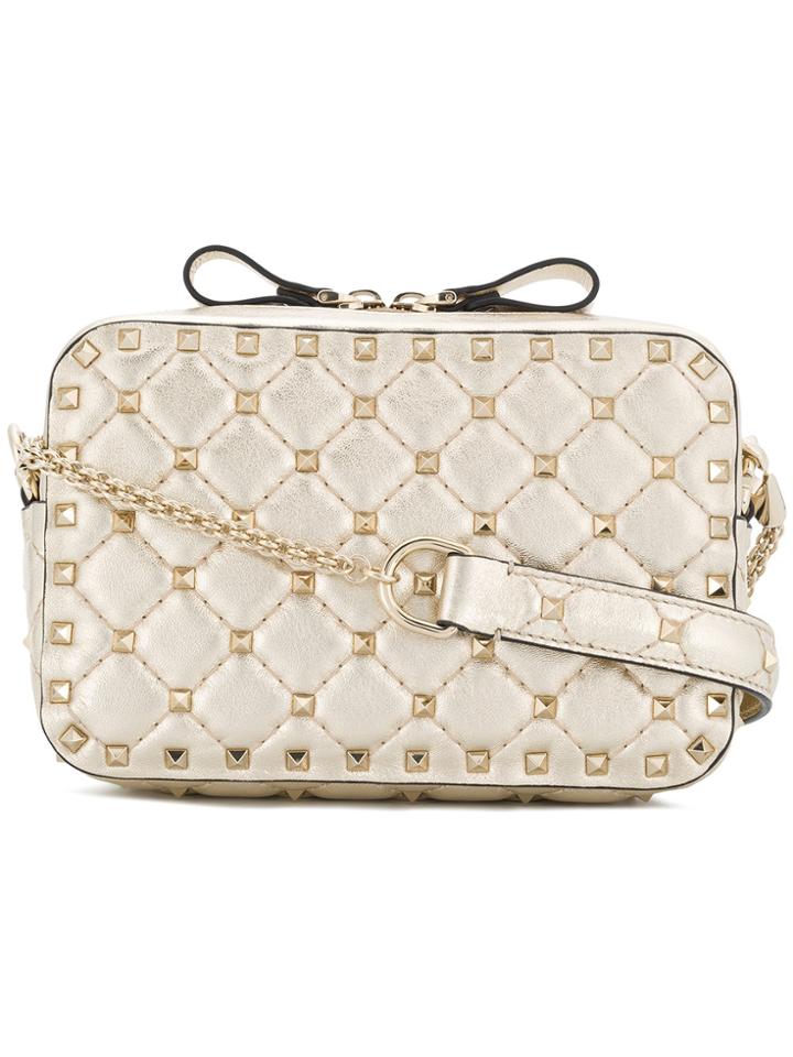 Valentino Quilted Rockstud Crossbody Bag - Metallic