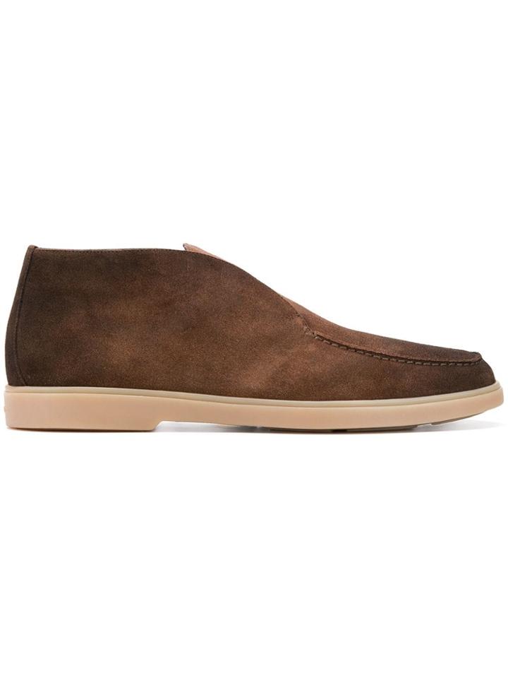Santoni Low-top Suede Boots - Brown