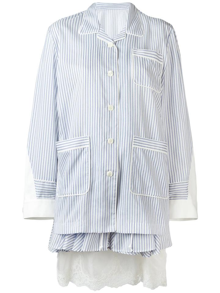 Sacai Layered Pyjama-style Dress, Women's, Size: 2, Blue, Cupro/cotton/nylon/rayon