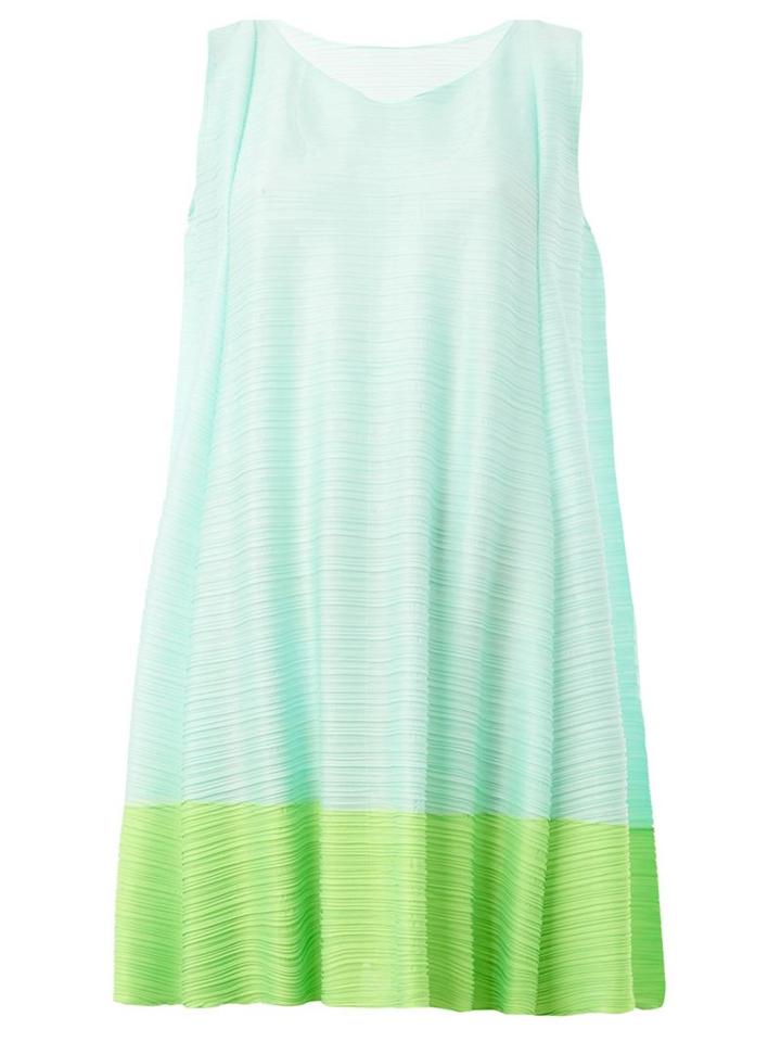 Pleats Please By Issey Miyake Pleated Mini Dress, Women's, Size: 3, Green, Polyester