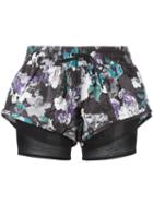 Adidas By Stella Mccartney 'run Dark Blossom 2-in-1' Shorts, Women's, Size: Small, Black, Polyester