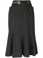 Hermès Vintage Buckle Detail Skirt - Grey