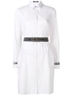 Karl Lagerfeld Shirt Dress With Logo Belt - White