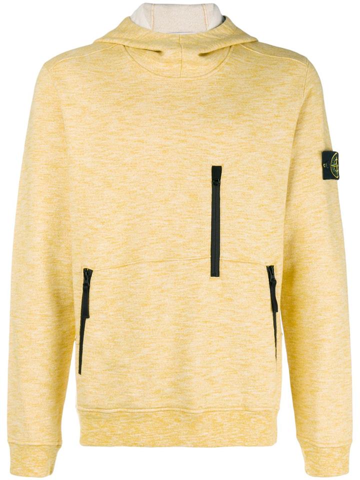 Stone Island Multi-zip Hoodie - Yellow & Orange